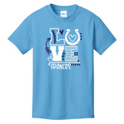 Youth Cotton T Shirt Aquatic - Love Broncos