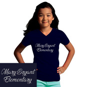 Girls' V-Neck Fine Jersey T-Shirt - Mary Bryant Metallic